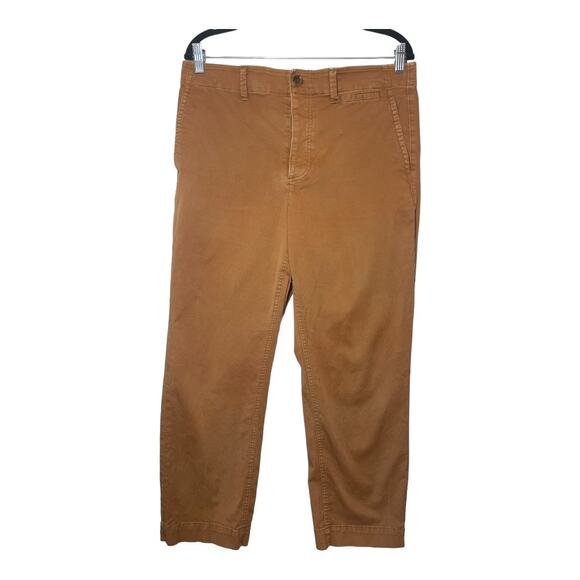 Everlane Golden Straight Cropped Chino Pants 12 Stretch Button Fly - Picture 2 of 6